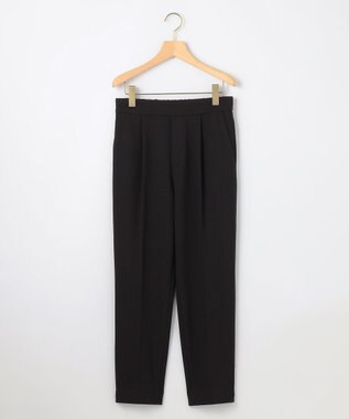 組曲 【暖かい・美シルエット・ストレッチ】バックウォーム テーパードパンツ ブラック系