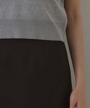 GRACE CONTINENTAL バイカラーポロニットトップ グレー