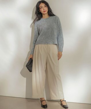 組曲 S 【加藤ローサさん着用】ハンサムツイルカーヴィーパンツ アイボリー系