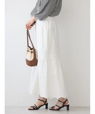 AMERICAN HOLIC インドＣｏｔｔｏｎスカラップ刺繍スカート Off White
