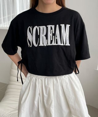 WEGO ロゴレースドロストショートT ブラック