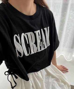 WEGO ロゴレースドロストショートT ブラック