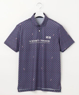 23区GOLF 【MEN】【接触冷感・UVケア・吸水速乾】アイス柄 ポロシャツ ネイビー系5