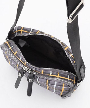 Y'SACCS ドローイングチェック ショルダーバッグ グレー