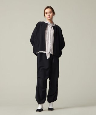 J.PRESS YORK STREET 【WOMEN】ジャージライクツイル ドルマンブルゾン ブラック系