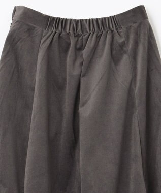 ANY 【洗濯機可】エステルベロア ガウチョパンツ チャコール系