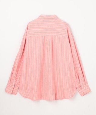 ANY 【Sサイズあり】ヨーロピアンリネンオーバーシャツ コーラルストライプ