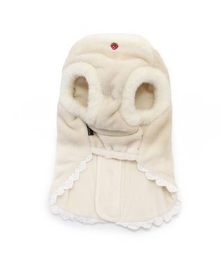 PET PARADISE ペットパラダイス 背中開き ベスト 苺 刺繍 中型犬 大型犬 白~オフホワイト