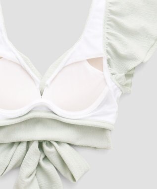 San-ai Resort（三愛水着楽園） 【San-ai Resort×PEACH JOHNコラボ】【ナイスバディ水着】フリルワイヤービキニ　9M・11L グリーングレー