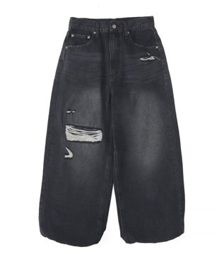 WEGO スーパーバギーダメージデニムパンツ デニムブラックソノタ