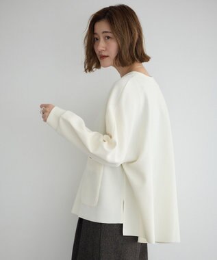 YECCA VECCA 金釦カットジョーゼットカーディガン Ivory