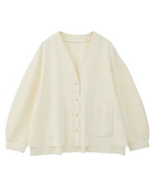 YECCA VECCA 金釦カットジョーゼットカーディガン Ivory