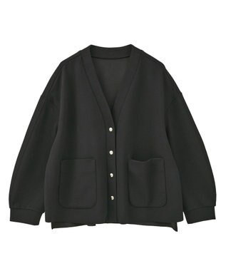 YECCA VECCA 金釦カットジョーゼットカーディガン Black