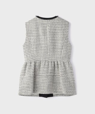 GRACE CONTINENTAL ツイードペプラムベスト ホワイト