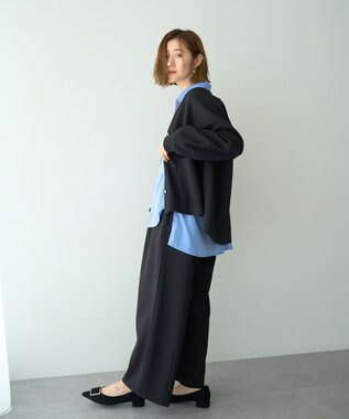 YECCA VECCA 金釦カットジョーゼットカーディガン Black