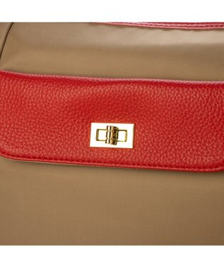 UNBILLION ペルケ perche / ナイロン牛革ヒネリかぶせ2wayトート ベージュ