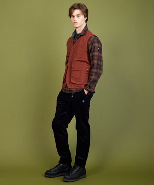 JOSEPH ABBOUD MOUNTAIN 【軽量・テ―ム・ヤルビーコラボ】プリント ワックスクロス ベスト オレンジ系