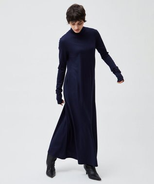 BEIGE， 【洗える】CALDANA / タートルネックロングドレス Navy