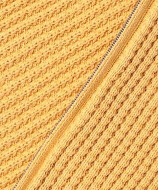 JOSEPH ABBOUD 【キングサイズ・3シーズン活躍する綿ブレンド】コットンアクリルバルキー ジップニット ブルゾン ライトオレンジ系