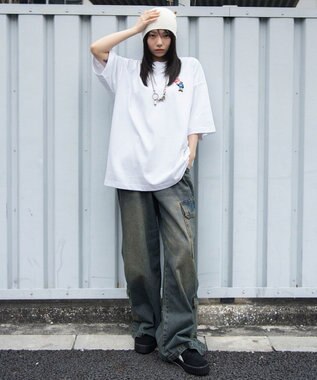 WEGO 【ユニセックス着用ITEM/SMLサイズ展開】別注BENDAVISワンポイントT（SS） ホワイト