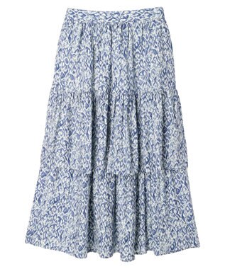 AMERICAN HOLIC ティアードエスニックプリントスカート Blue