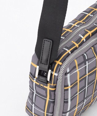 Y'SACCS ドローイングチェック ショルダーバッグ グレー