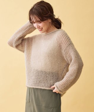 ANY レーシーネットニット ベージュ