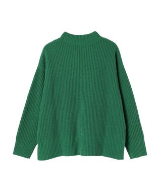 Green Parks ｍｏｋｏモール畦編みモックネックプルオーバー Green
