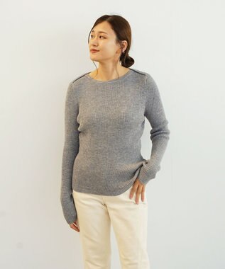 TOQUE 〈大草直子さんアドバイザー〉ベビーアルパカ ミドルゲージ ボートネックニット グレー