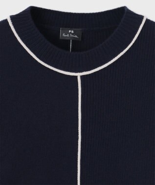 Paul Smith パイピング クルーネック ニット ネイビー
