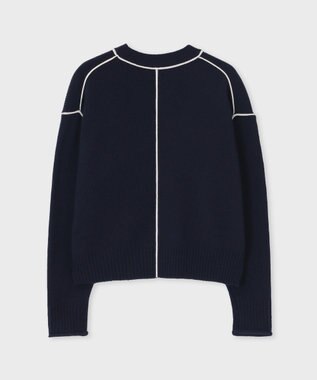 Paul Smith パイピング クルーネック ニット ネイビー