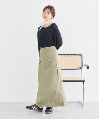 earth music&ecology シアーワッフルプルオーバー Black