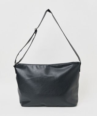 WEGO 【ユニセックス着用ITEM】レザータッチBIGショルダー ブラック