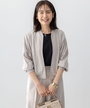 組曲 【ご好評につき追加生産！】ジョーゼットジャージー ブルゾン ベージュ系