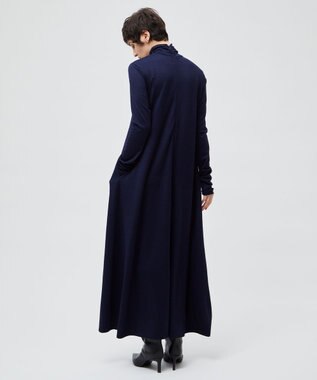 BEIGE， 【洗える】CALDANA / タートルネックロングドレス Navy