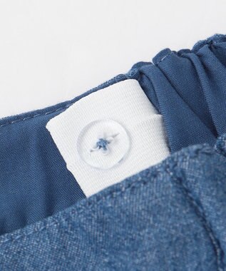 ANY KIDS 裾 ロゴ刺繍 スカパン デニムブルー