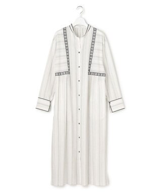23区 L 【SLOW/一部店舗限定】ストライプエンブロイダリー ワンピース ホワイト系1