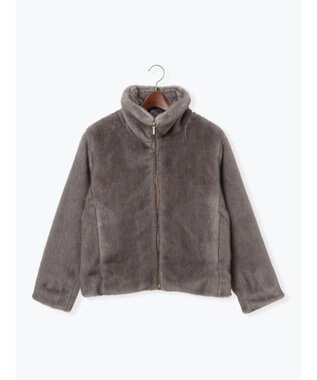 Te chichi 【宮本茉由着用】グラデーションファースタンドジャケット グレー