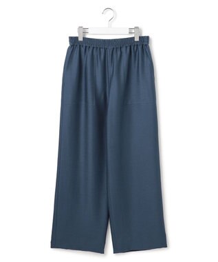 ICB 【洗える】ウールワッシャーツイル ワイドストレートパンツ ブルーグレー系