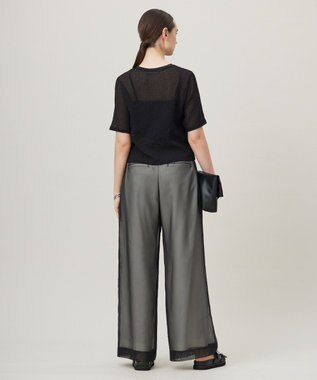 ICB 【洗える】 シアーレイヤードパンツ ブラック系