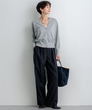 23区 S 【洗える】オータムシャイニー ニットカーディガン ライトグレー系