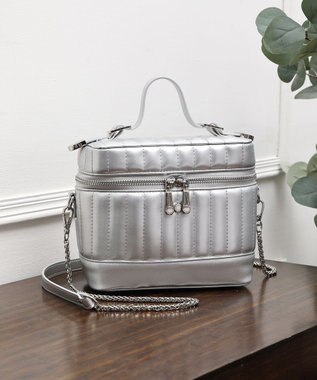 style code 【MERCURYDUO/マーキュリーデュオ】ストライプキルティング　バニティミニショルダーバッグ シルバー