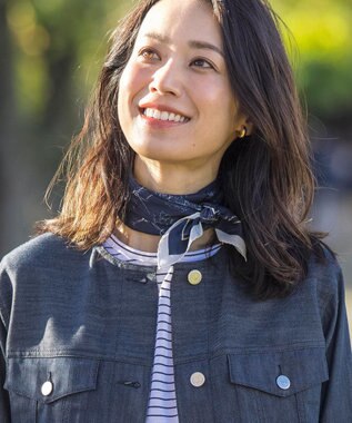 J.PRESS LADIES Sud de la France スクエア スカーフ ネイビー系5