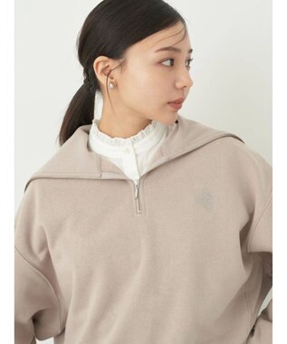 earth music&ecology ハーフＺＩＰ裏起毛プルオーバー Pink Beige