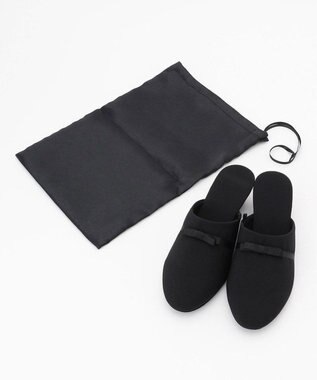 ANY SIS 【WEB限定・巾着付き】ヒール スリッパ ブラック系