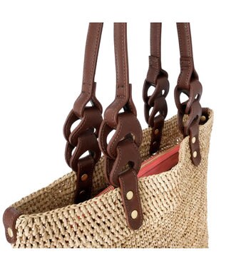 IBIZA ラフィア　セミショルダーバッグ 濃茶