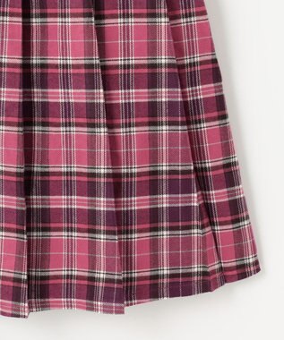 ANY KIDS チェックプリーツジャンパースカート ピンク系