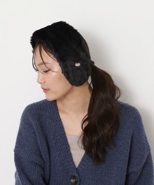 MOONBAT PAUL&JOE ACCESSOIRES(ポール&ジョー)カチューシャ イヤマフ ネコチャーム付 ブラック