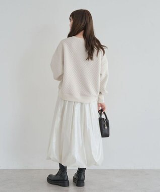 Green Parks ショート丈キルトロゴプルオーバー Off White