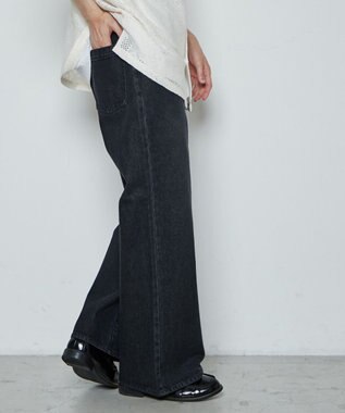 WEGO ルーズフィットフレアパンツ ブラック